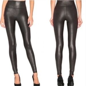 SPANX Faux Leather Black Leggings Size Large
